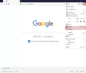 Google Firefox options