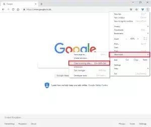 Google Chrome more tools