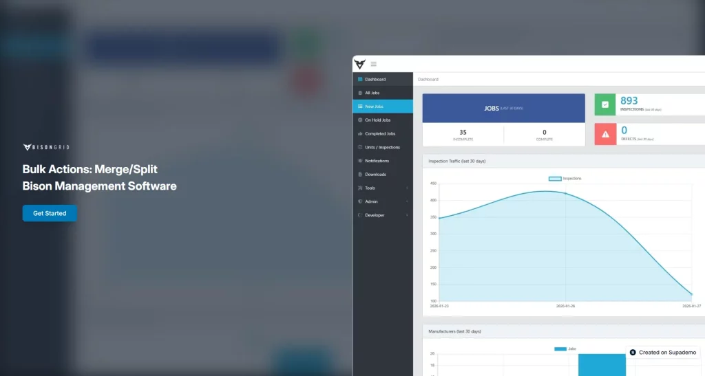Bulk Actions: Merge/Split Jobs in the Bison Management Software
